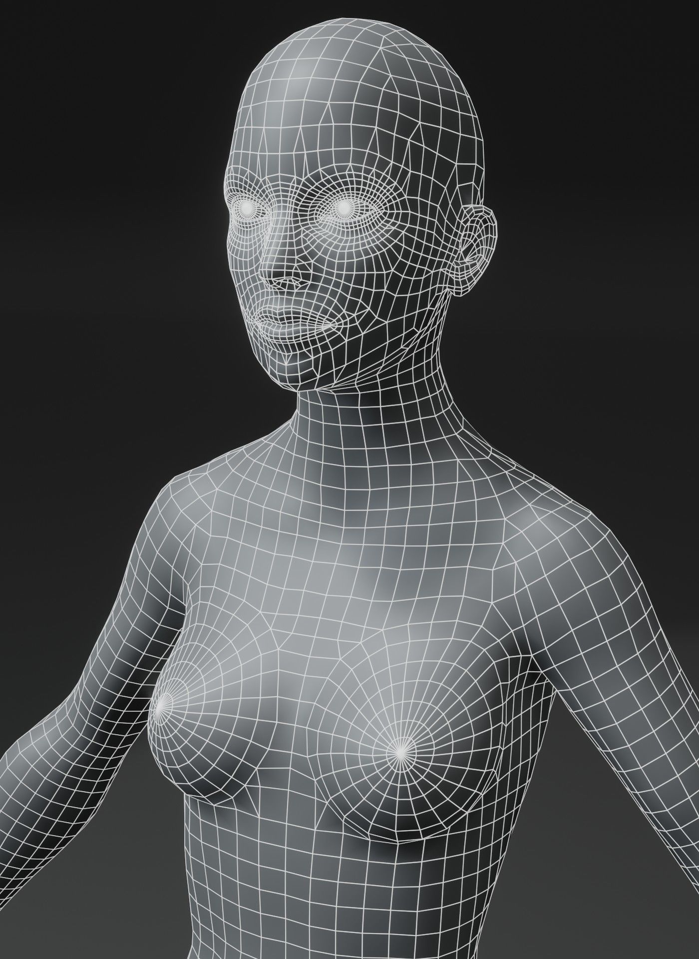Female Body Base Mesh 3D Model 10k Polygons Low-poly 3D model_18