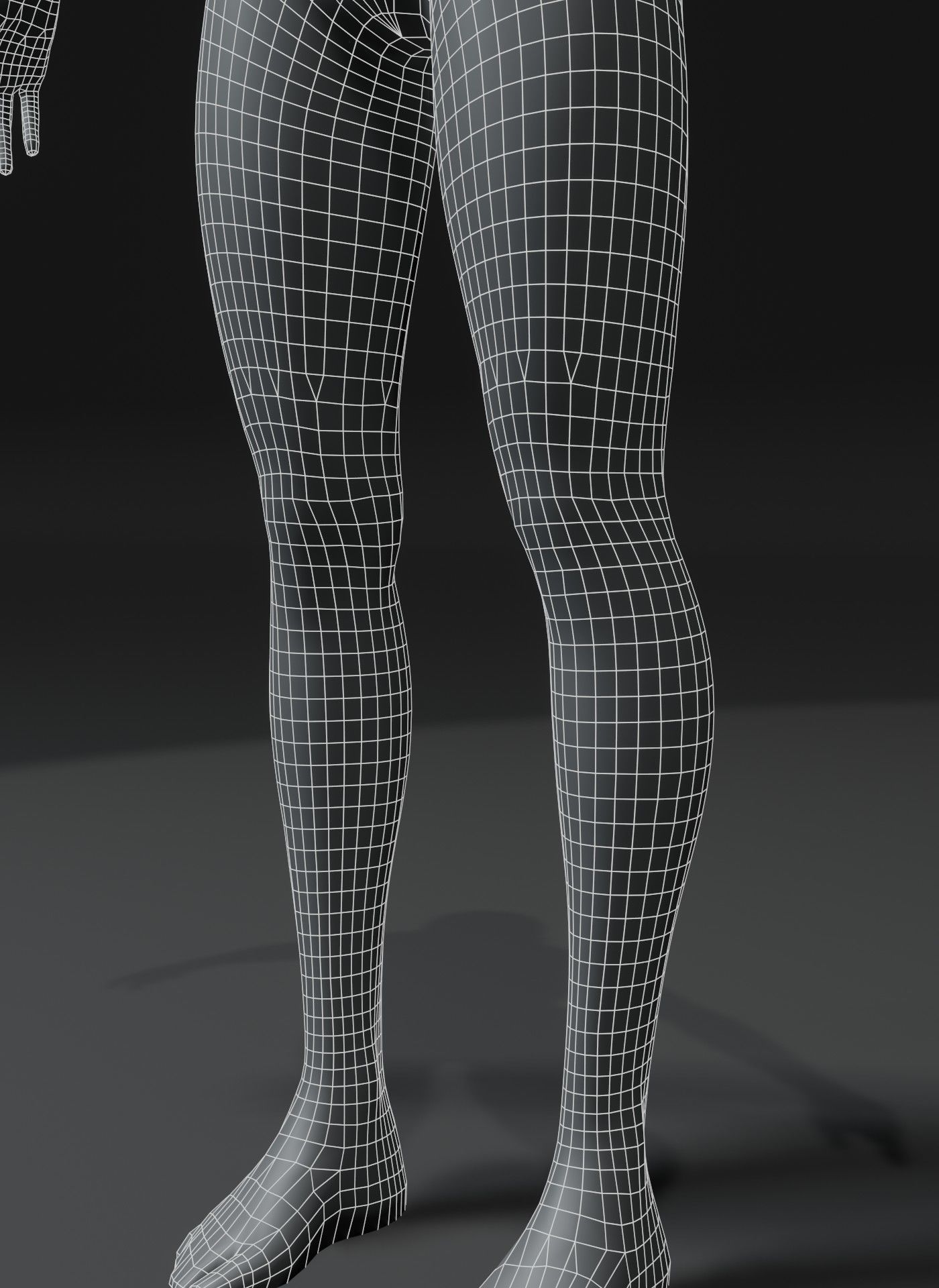 Female Body Base Mesh 3D Model 10k Polygons Low-poly 3D model_9
