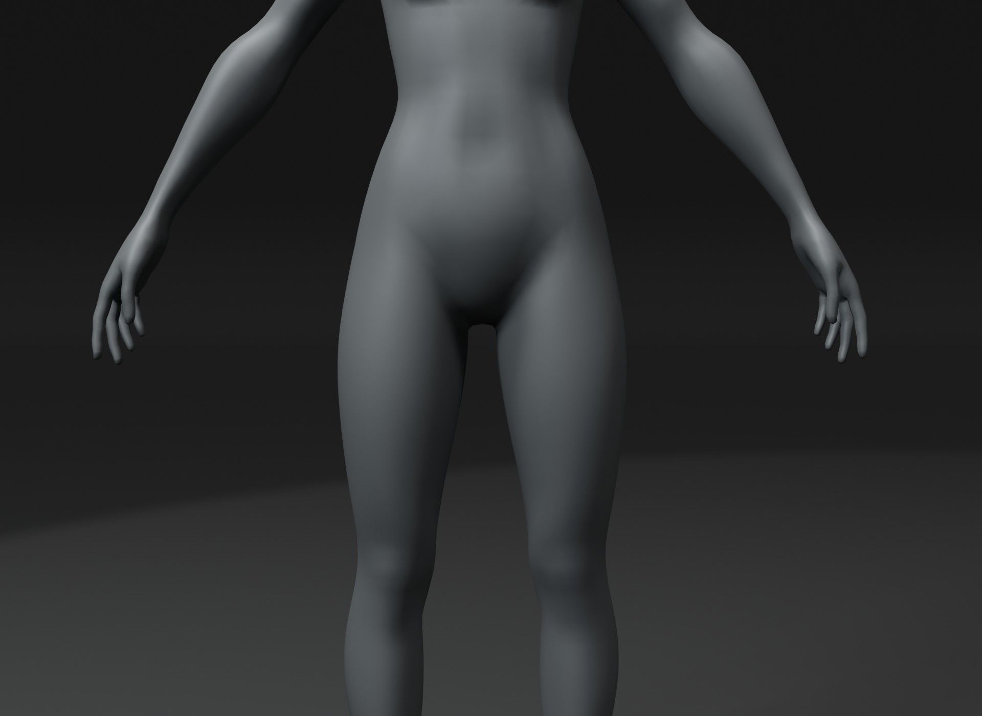 Female Body Base Mesh 3D Model 10k Polygons Low-poly 3D model_4