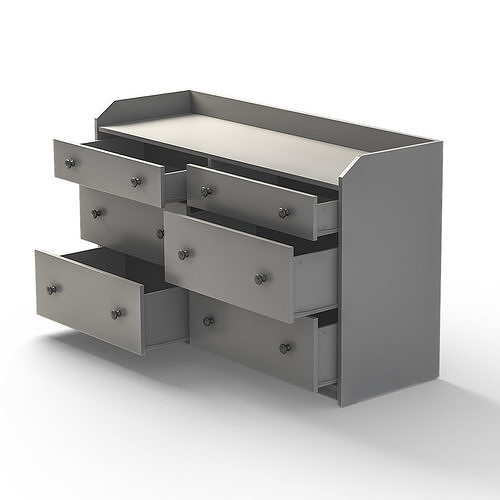 HAUGA - Chest of 6 drawers 3D model