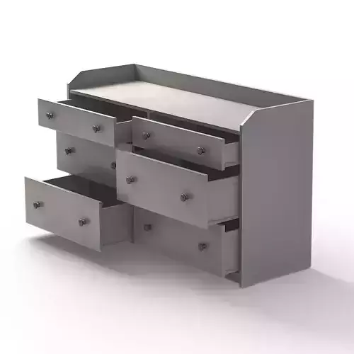 HAUGA - Chest of 6 drawers 3D model