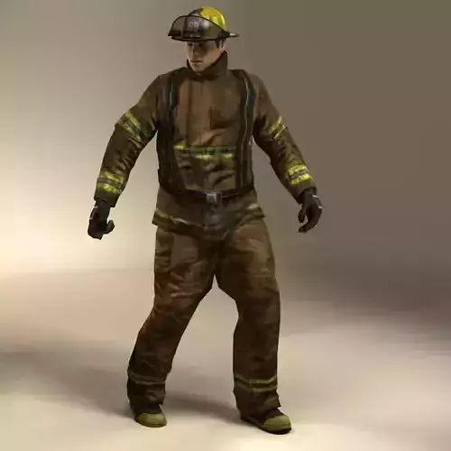 Firefigther Rigged 3D model