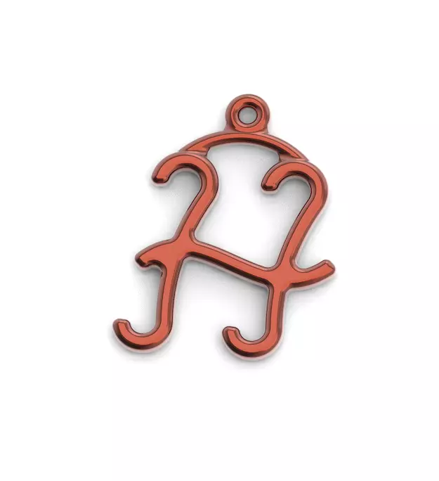 Classic Letter H - Pendant 3D print model_0