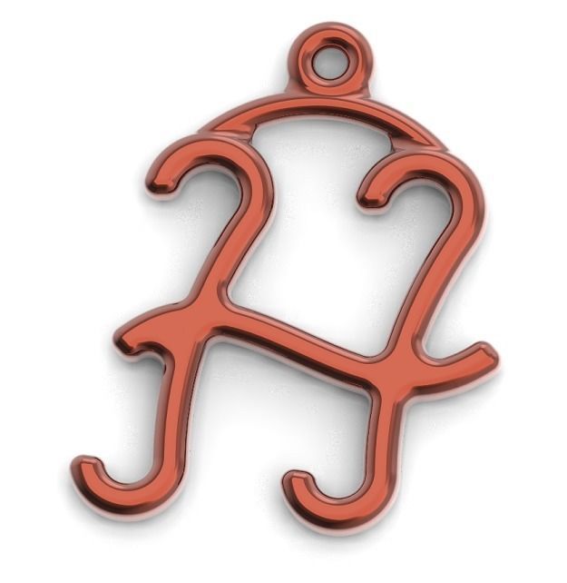 Classic Letter H - Pendant 3D print model_1