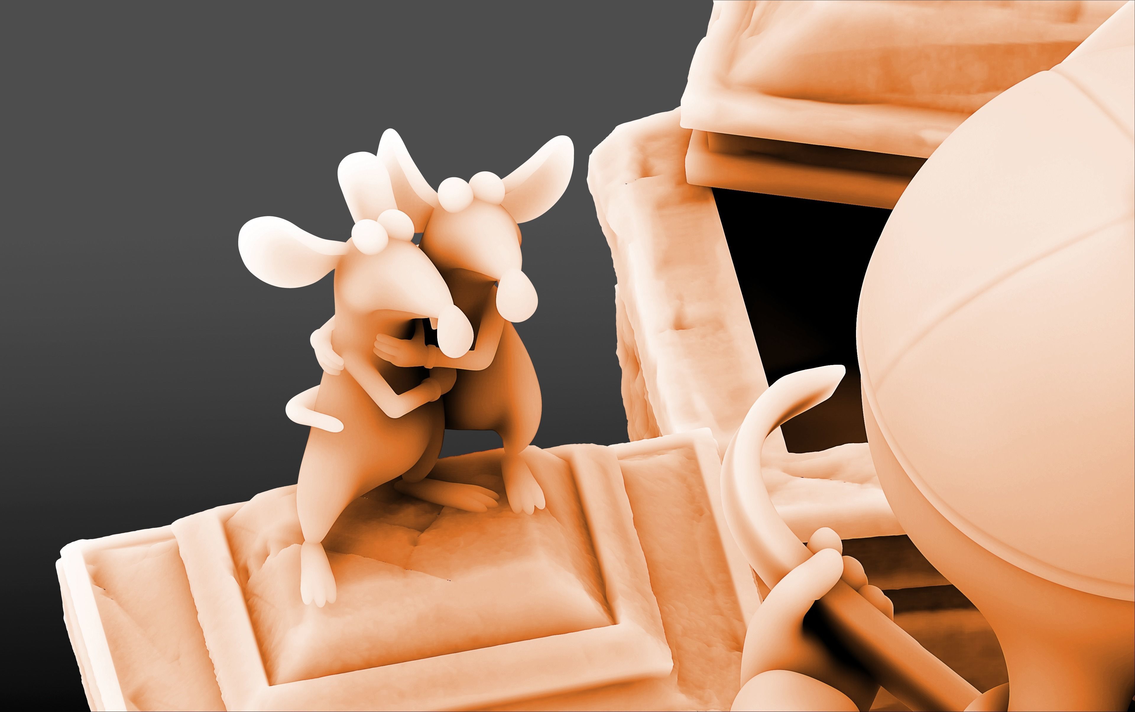 Diorama Donald Dracula Huey Dewey and Louie 3D print model_7