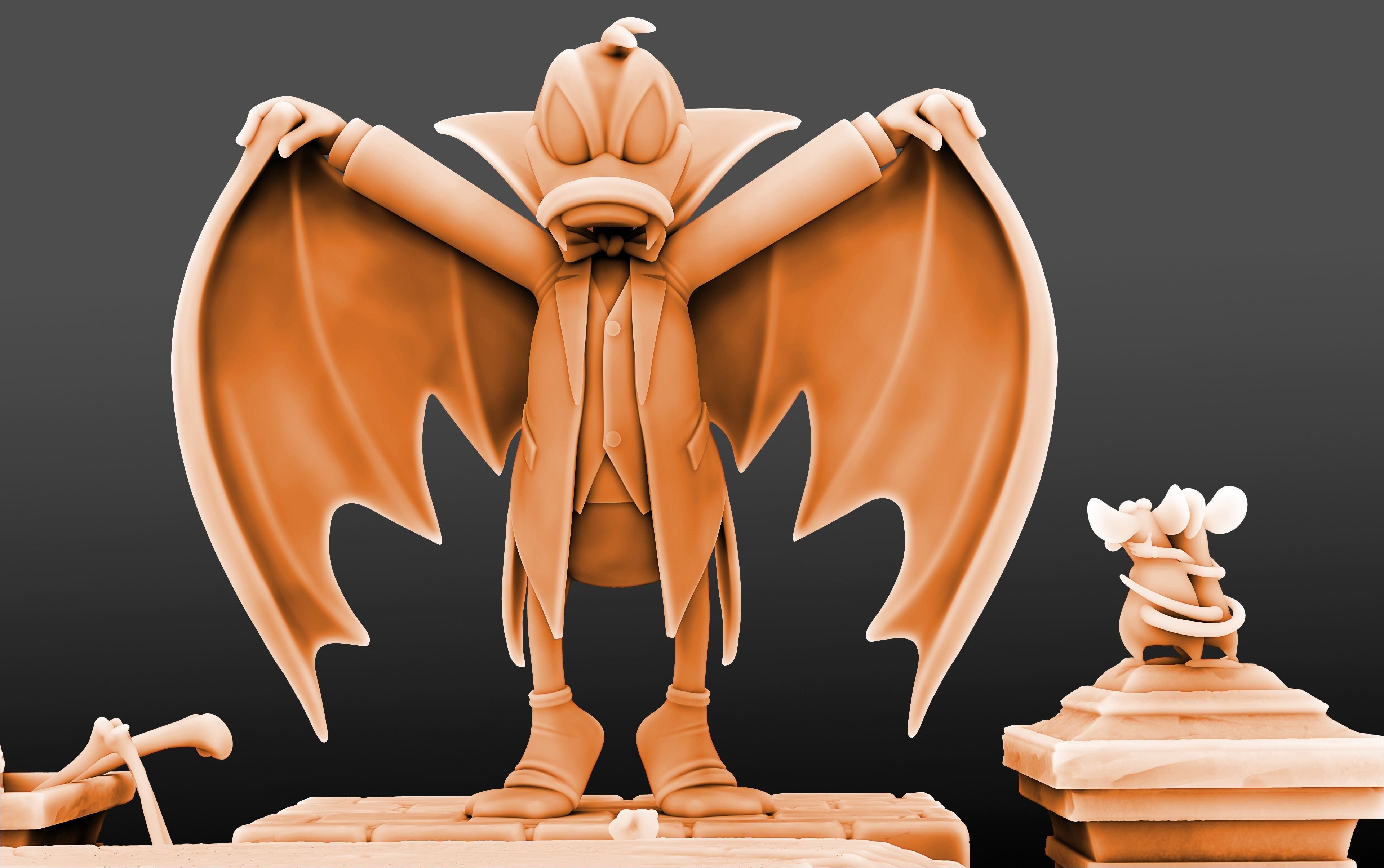 Diorama Donald Dracula Huey Dewey and Louie 3D print model_3