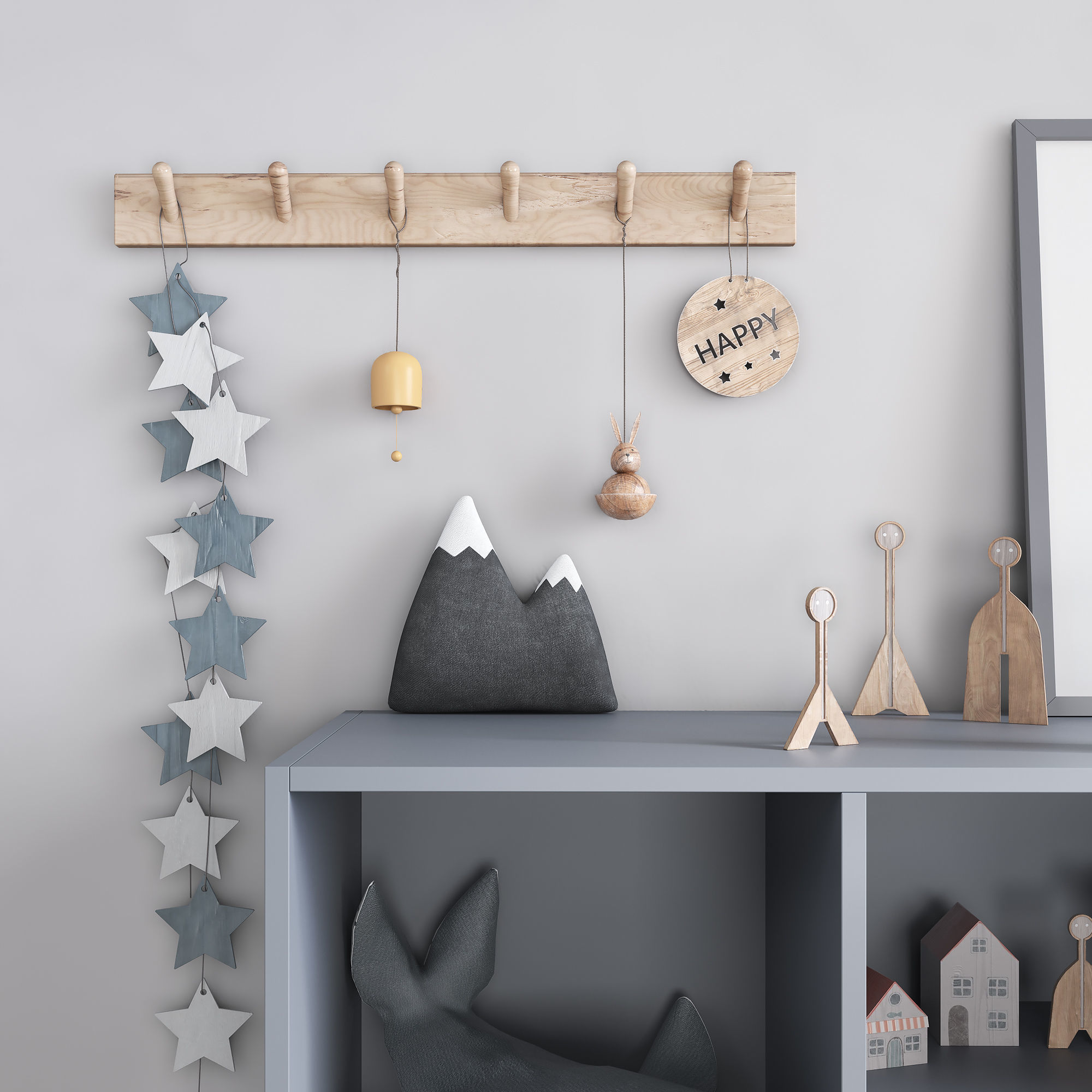 A large set of decor for a nursery in calm colors 3D model_2