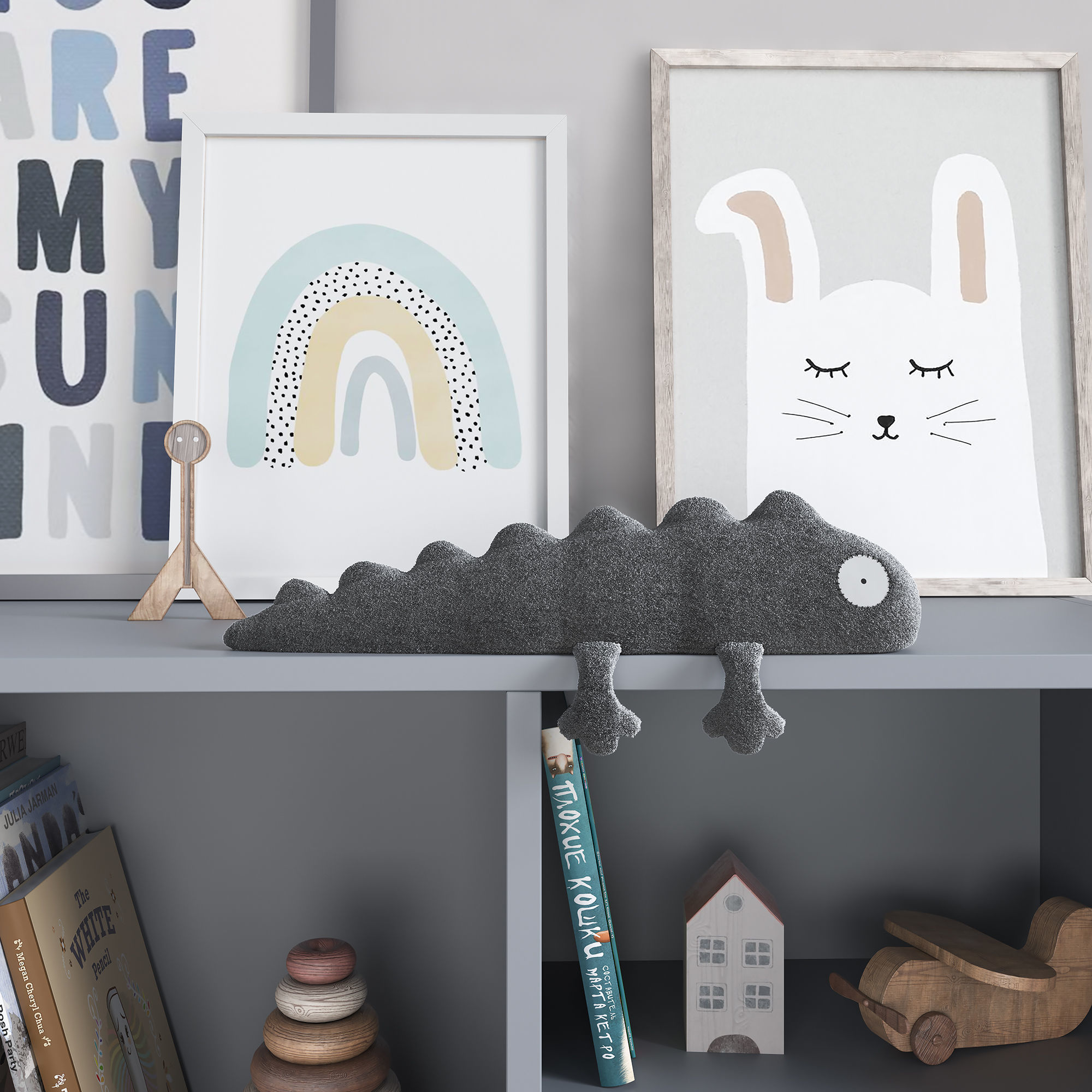 A large set of decor for a nursery in calm colors 3D model_10