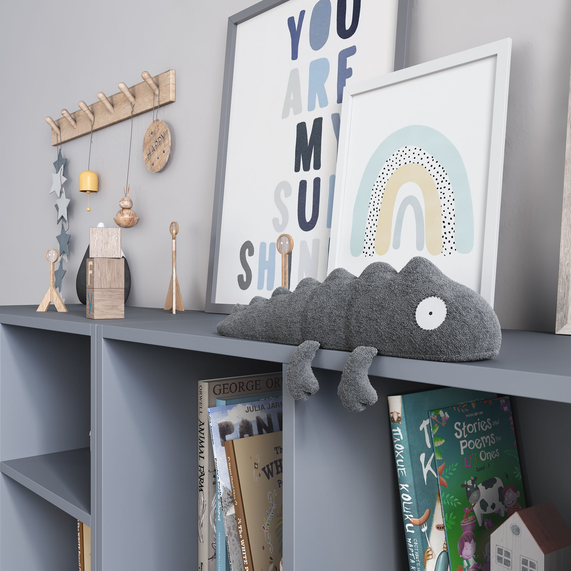 A large set of decor for a nursery in calm colors 3D model_8