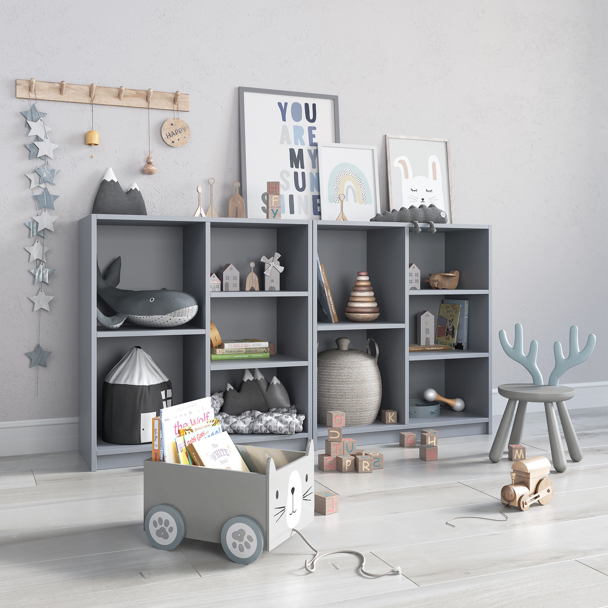 A large set of decor for a nursery in calm colors 3D model_11