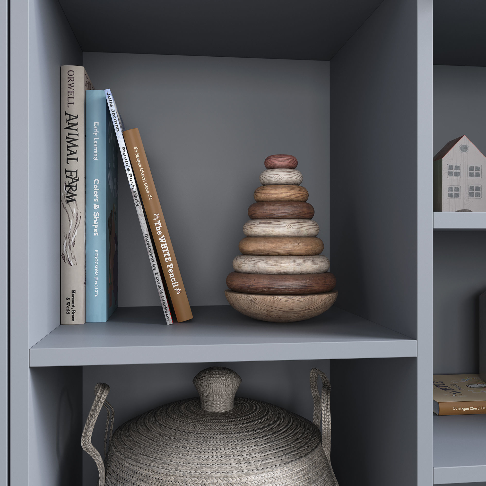 A large set of decor for a nursery in calm colors 3D model_7