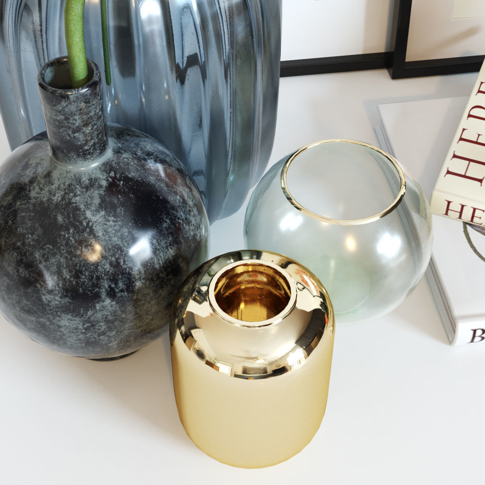 Ranunculus decorative set Free 3D model_3