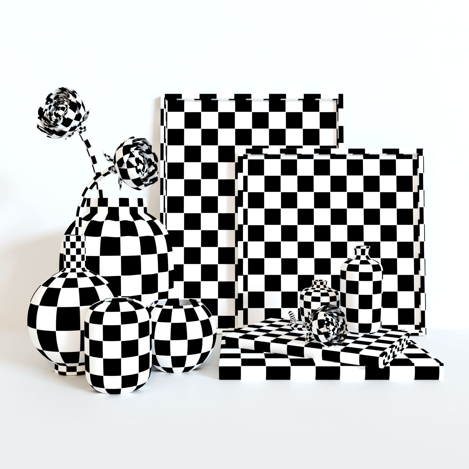 Ranunculus decorative set Free 3D model_11