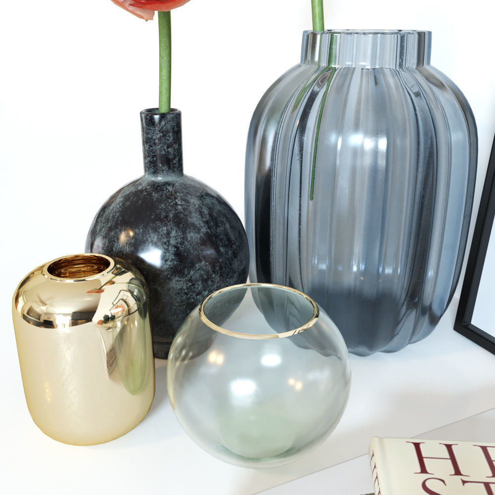 Ranunculus decorative set Free 3D model_8