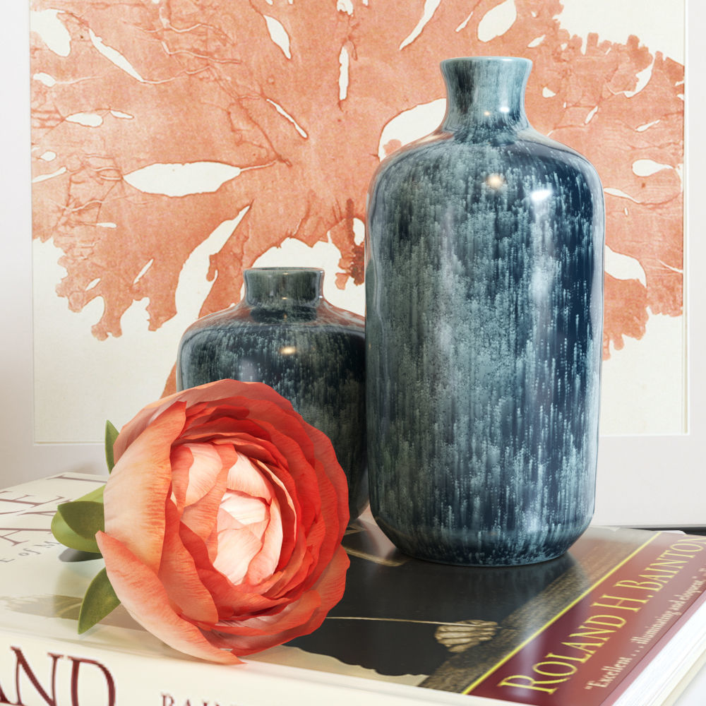 Ranunculus decorative set Free 3D model_2