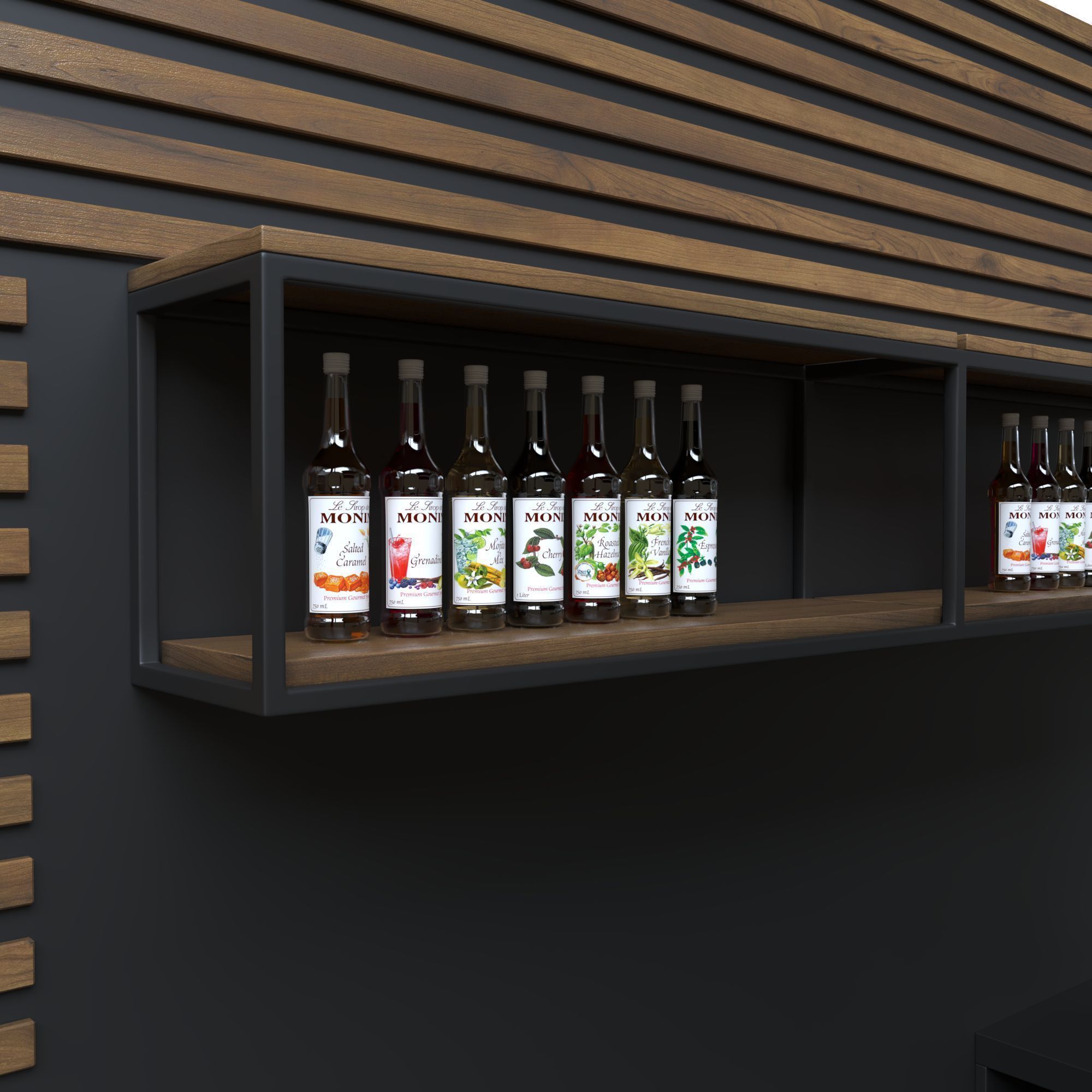 Small cafe bar interior 3D model_10