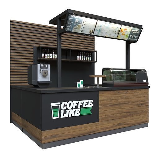 Small cafe bar interior 3D model