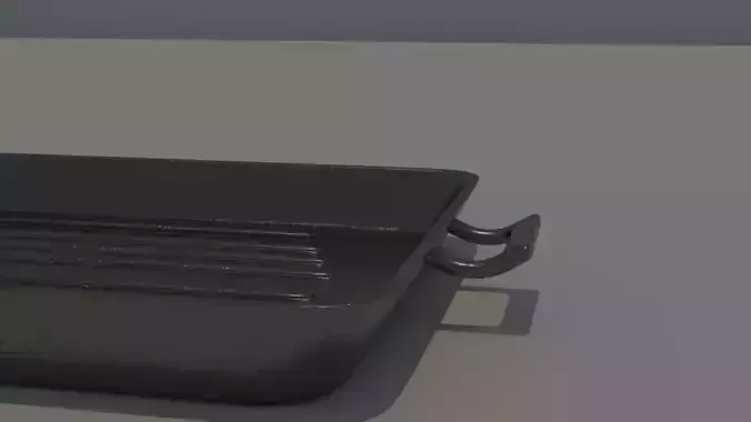 Cast iron grill pan 3D model
