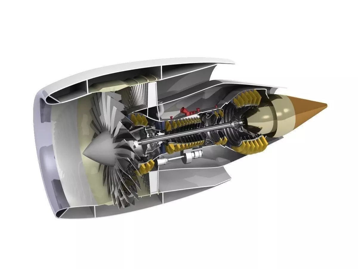 Turbofan cutaway 3D model_0