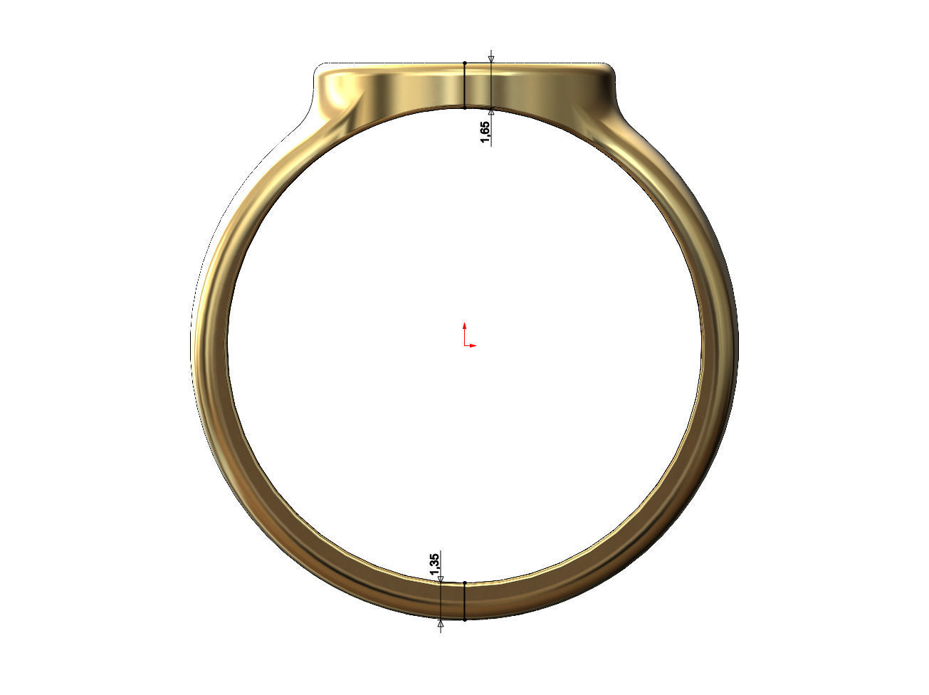 Plain Engravable oval signet ring 3D print model_8