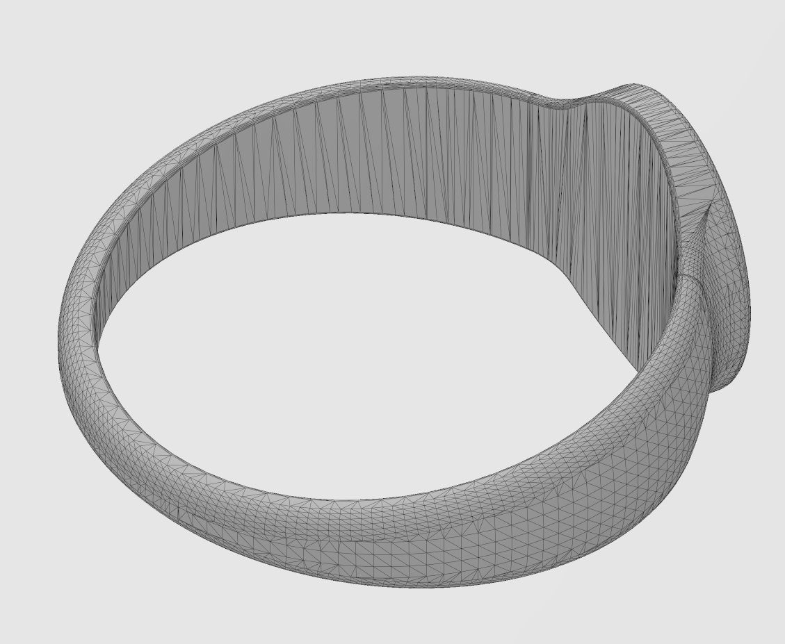 Plain Engravable oval signet ring 3D print model_16