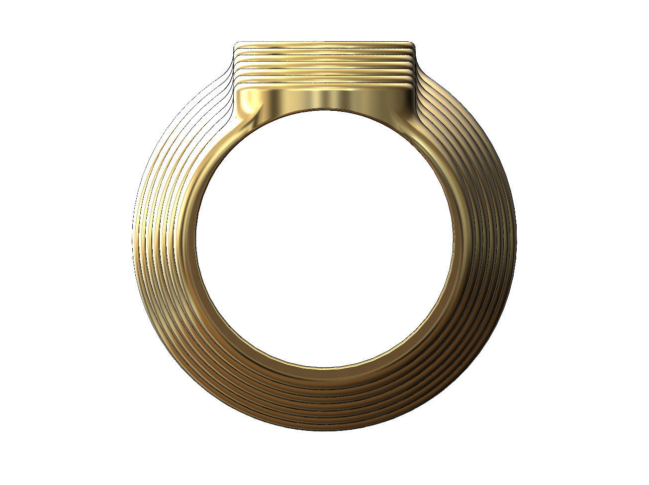 Plain Engravable oval signet ring 3D print model_4