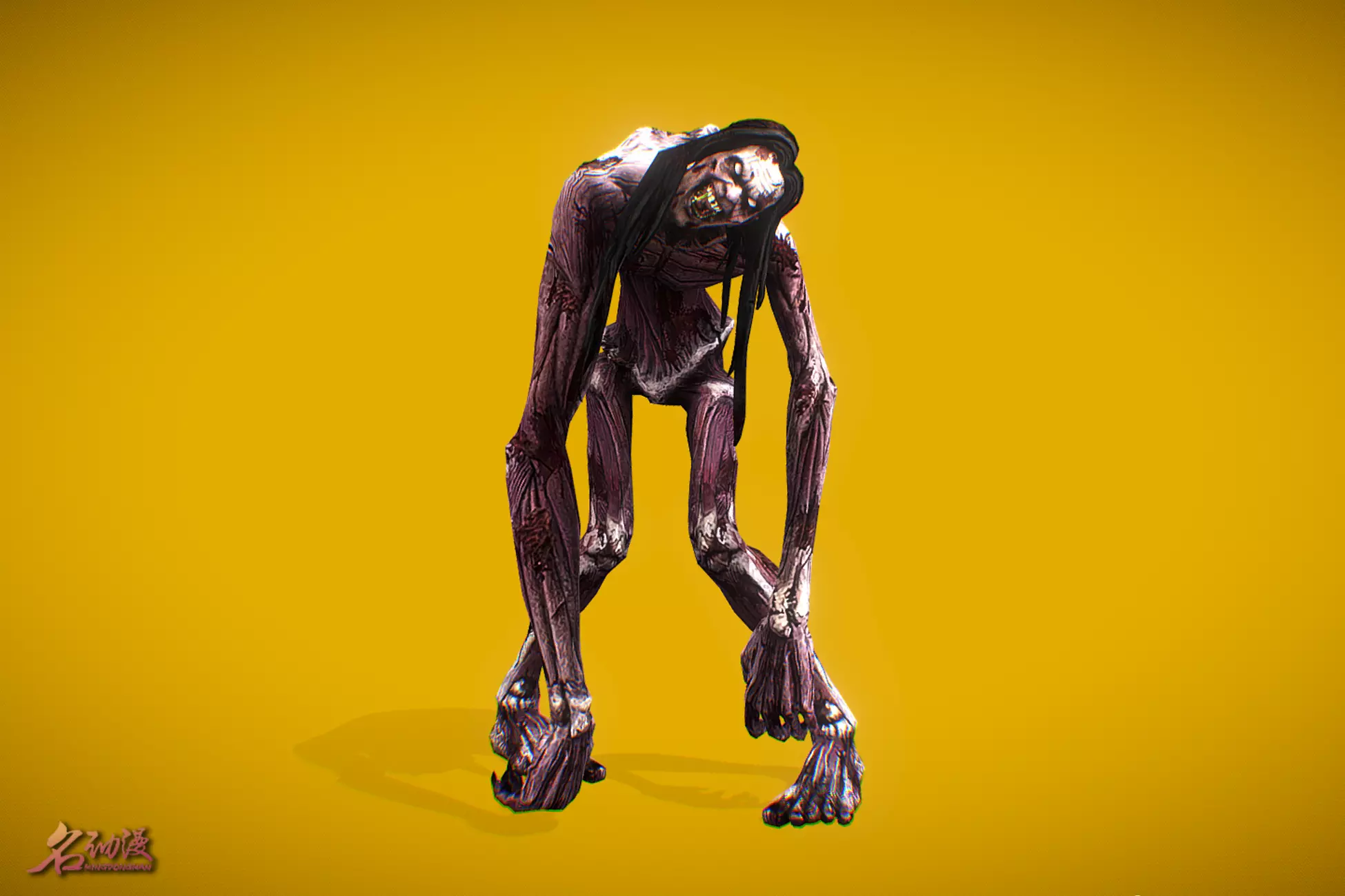 Zombies Witch Low-poly 3D model_0