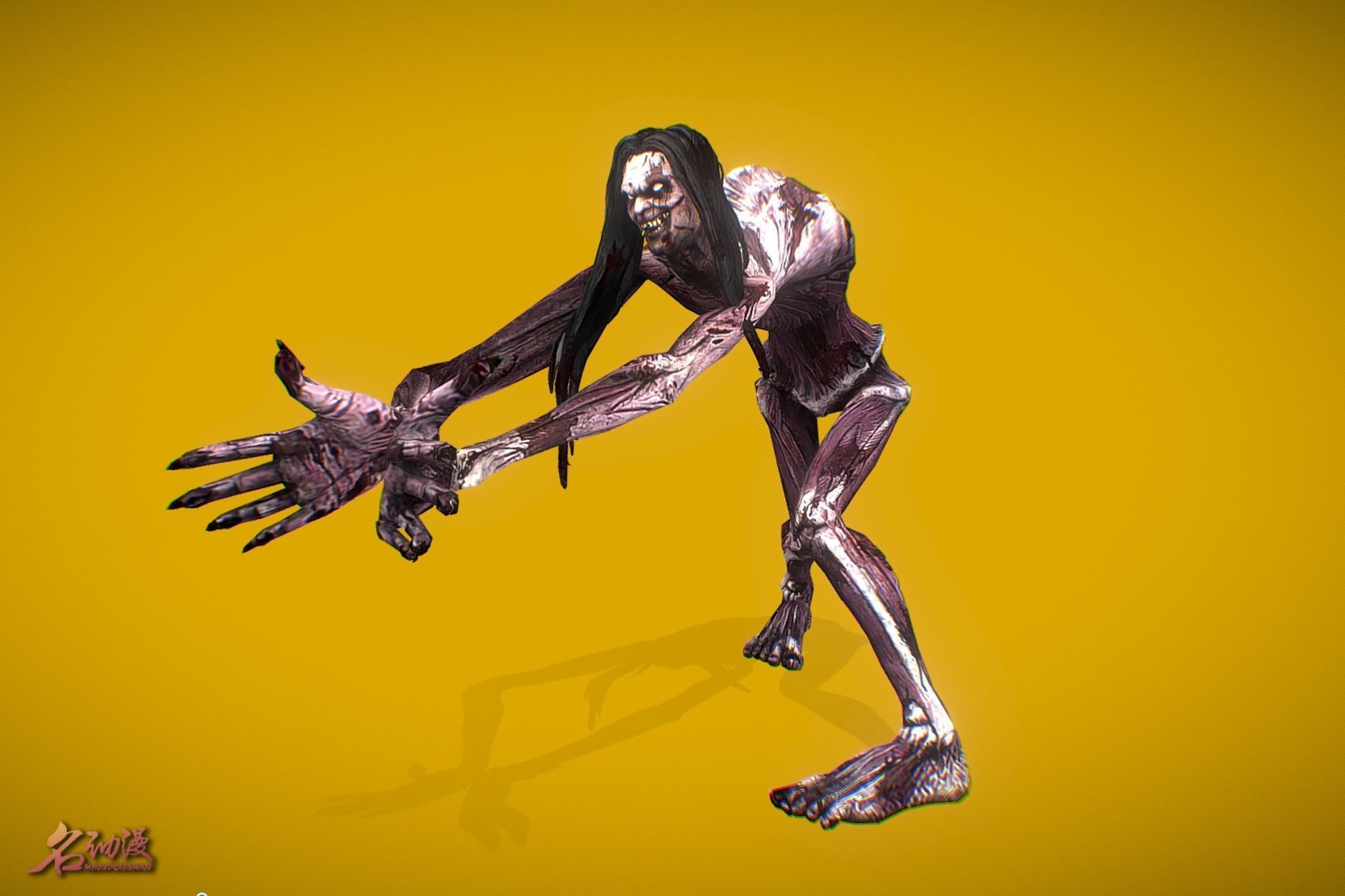 Zombies Witch Low-poly 3D model_1