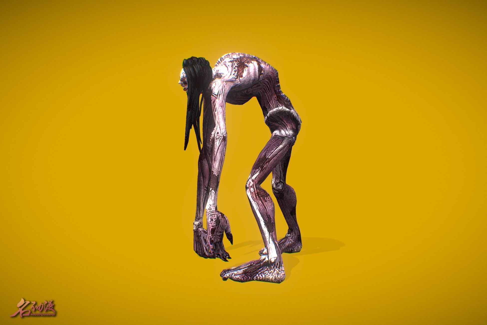 Zombies Witch Low-poly 3D model_2