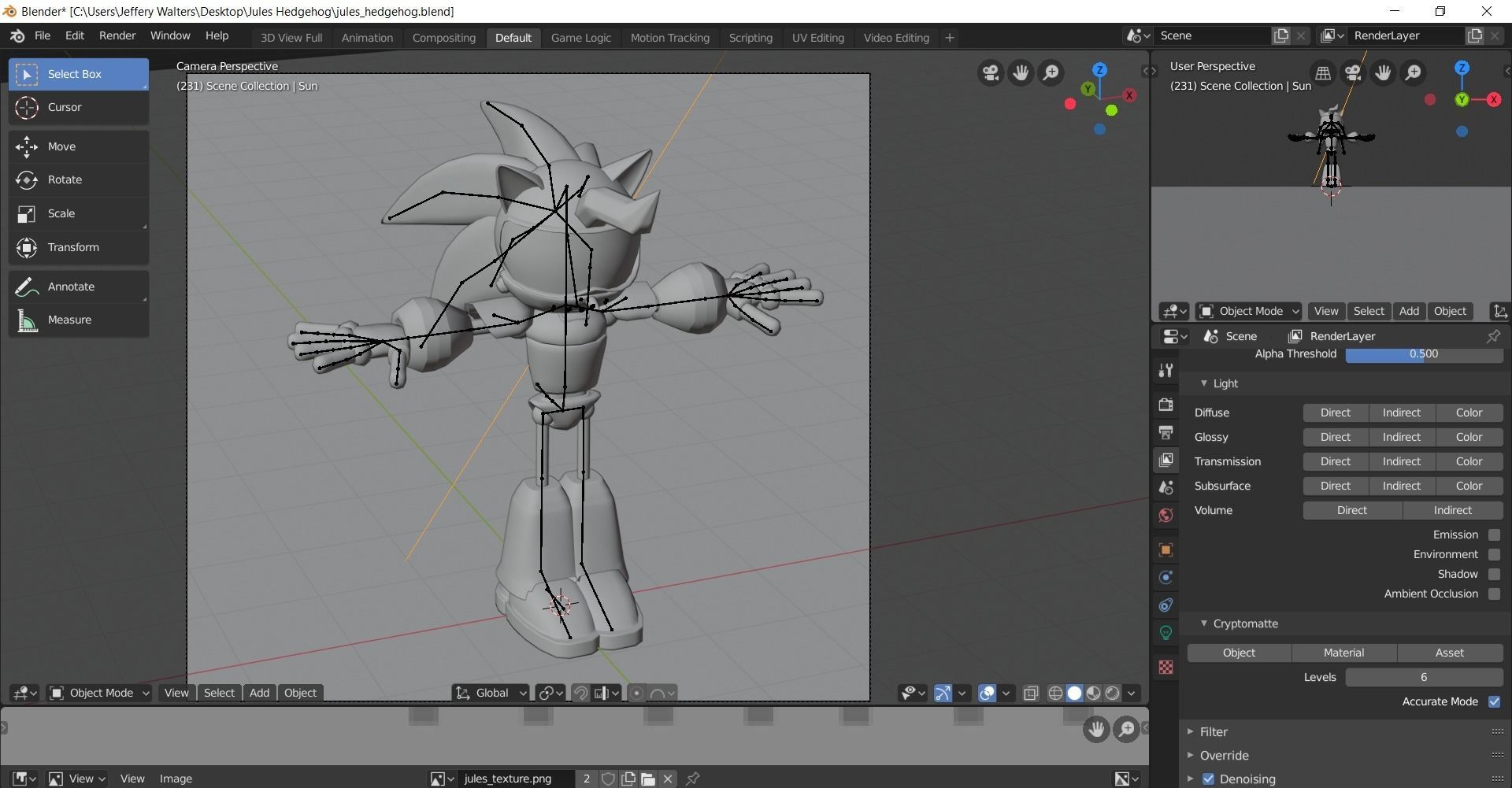 Jules the Hedgehog Model Low-poly 3D model_2
