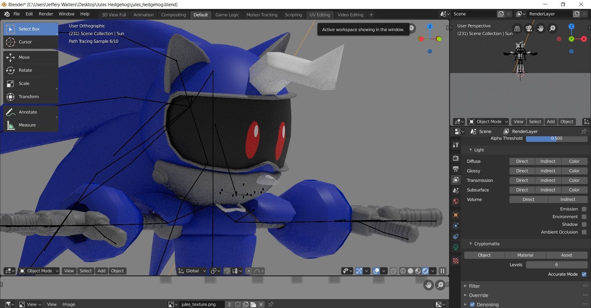Jules the Hedgehog Model Low-poly 3D model_3