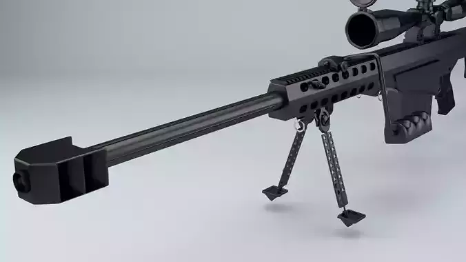 Barrett rifle with scope