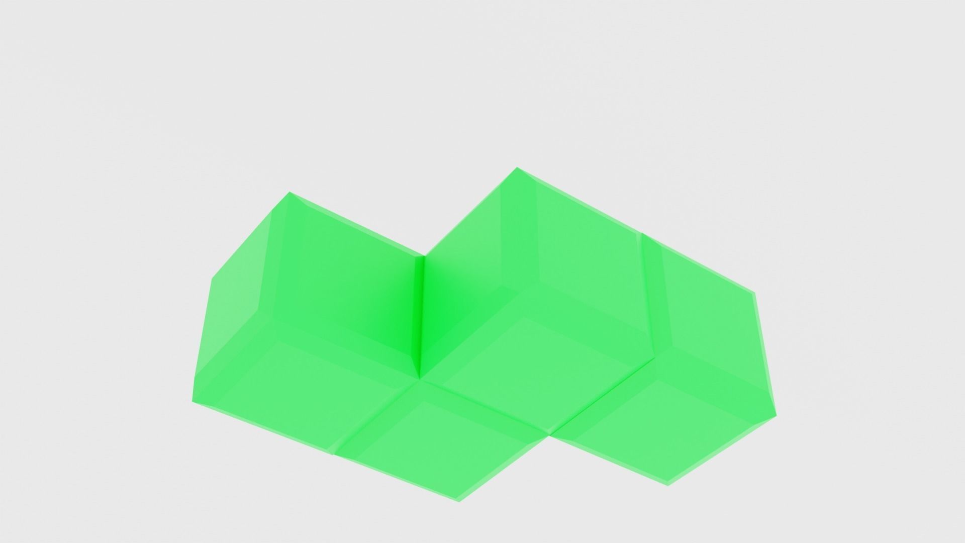 Tetris aqua - letter i in shape of cube 3D model_8