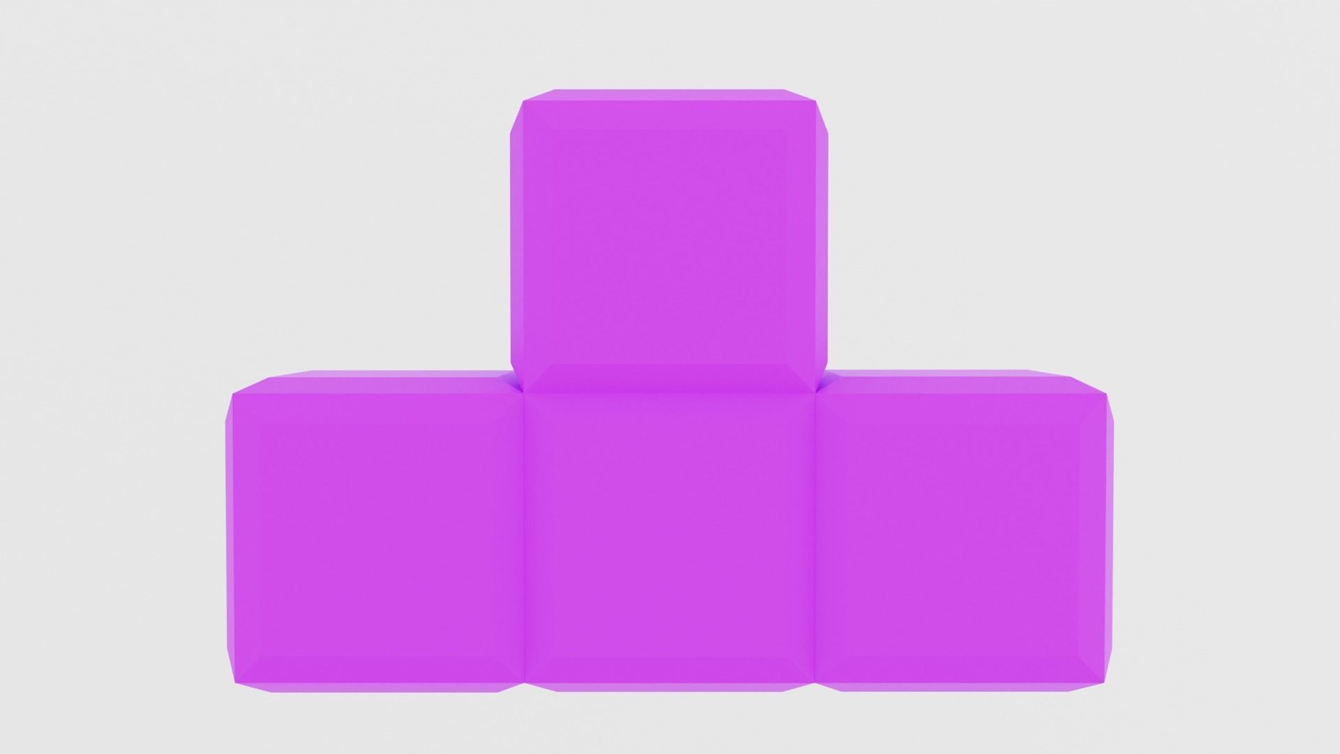 Tetris aqua - letter i in shape of cube 3D model_9