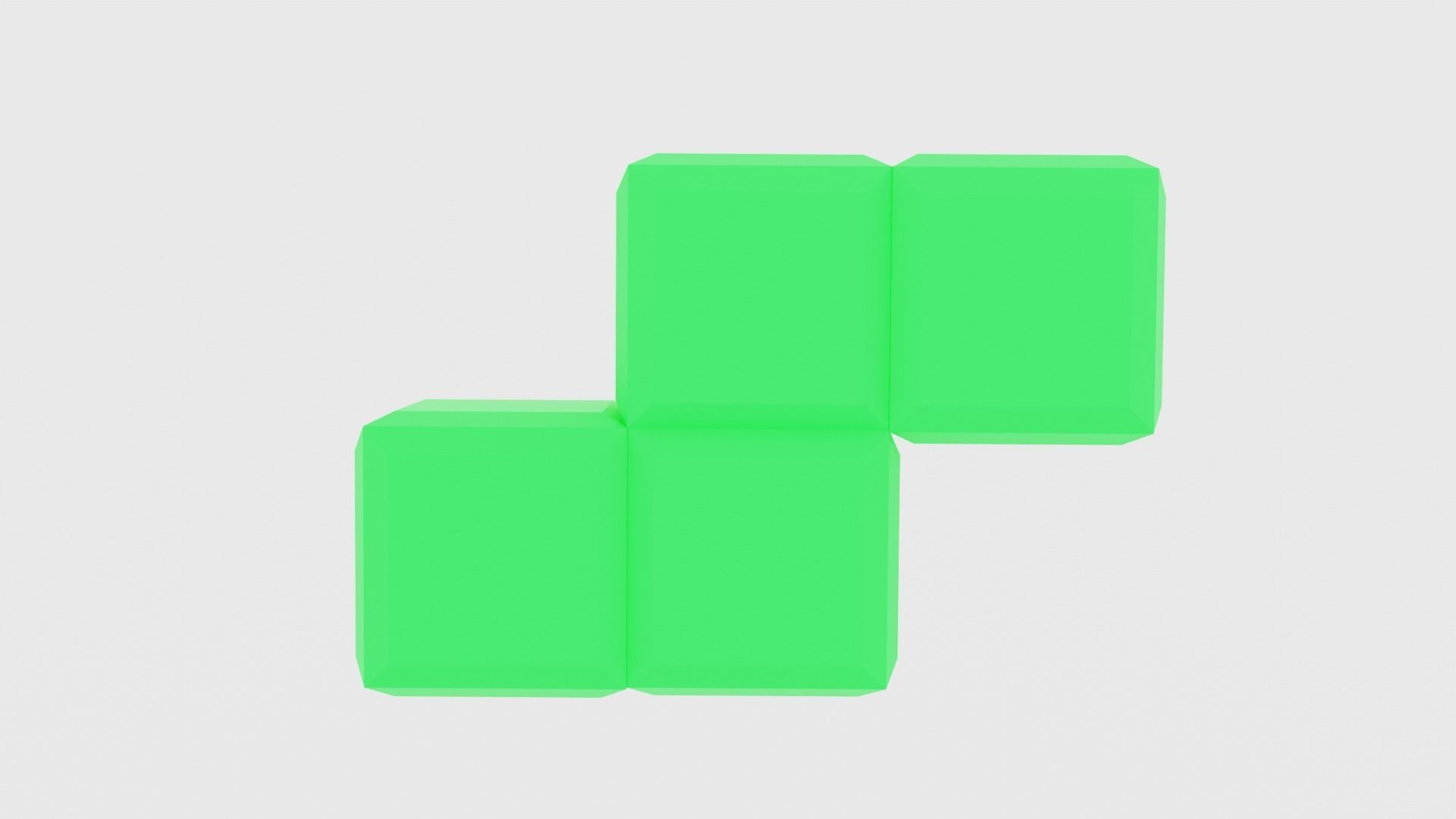 Tetris aqua - letter i in shape of cube 3D model_7