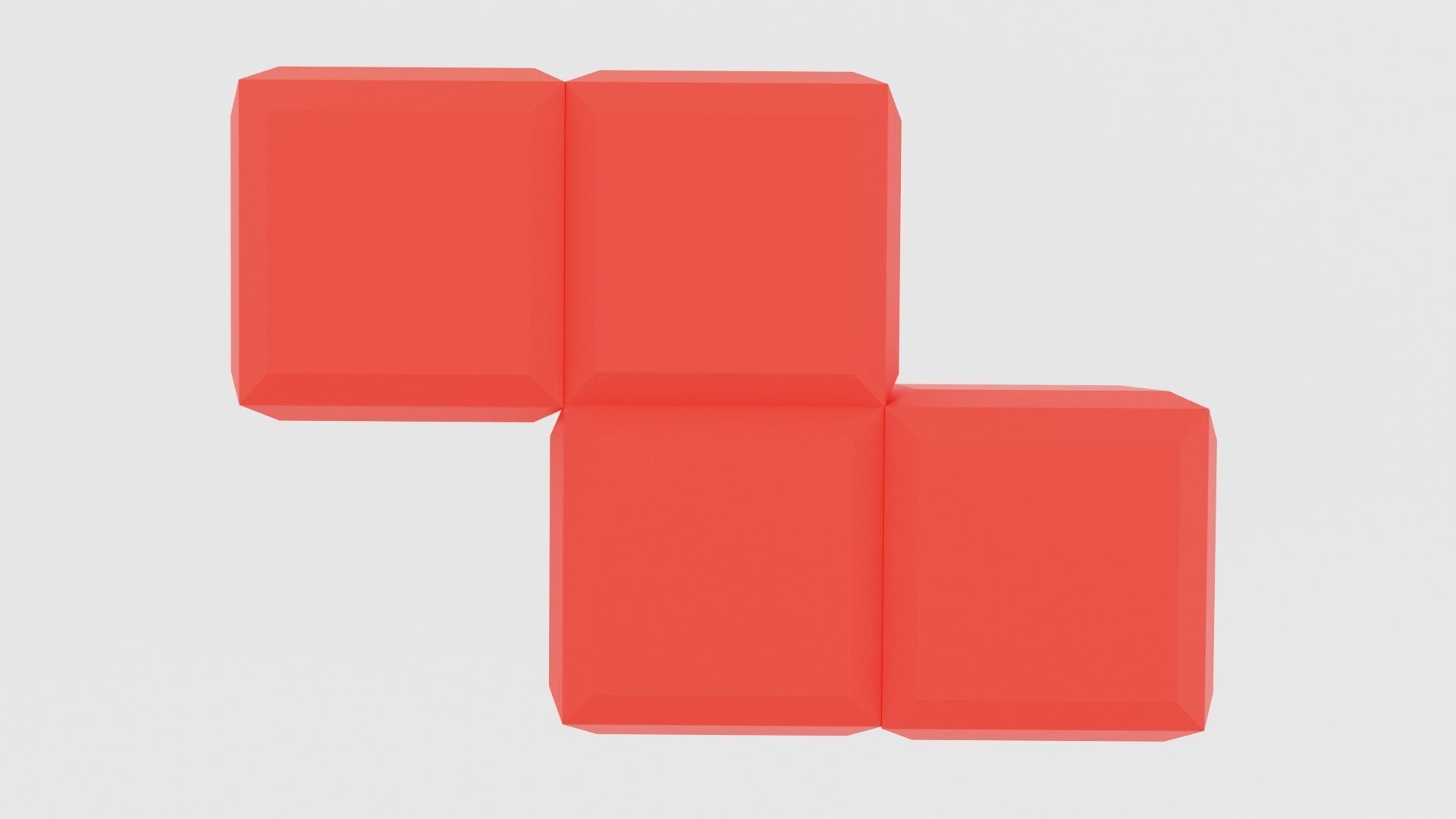 Tetris aqua - letter i in shape of cube 3D model_11