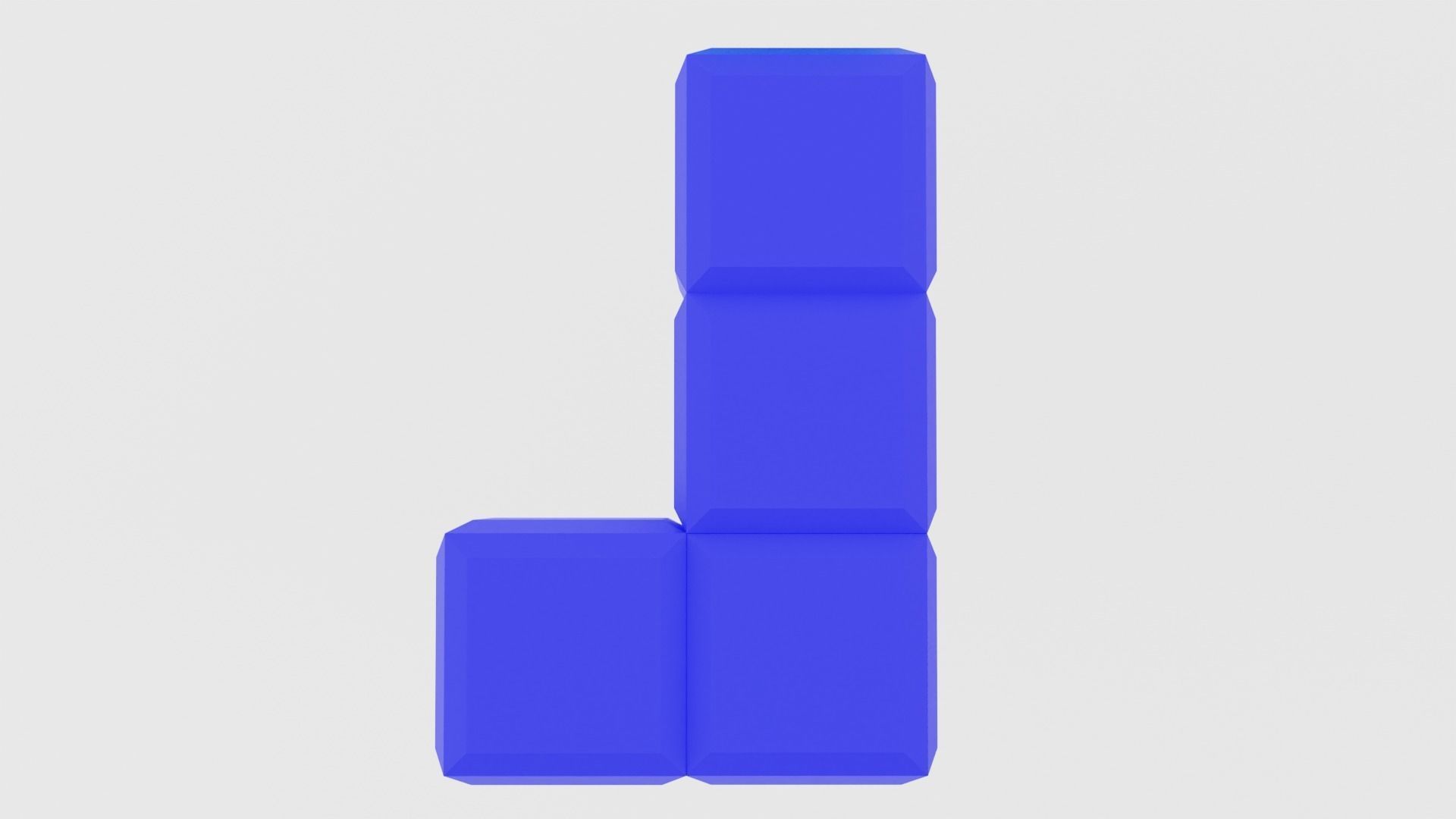 Tetris aqua - letter i in shape of cube 3D model_3