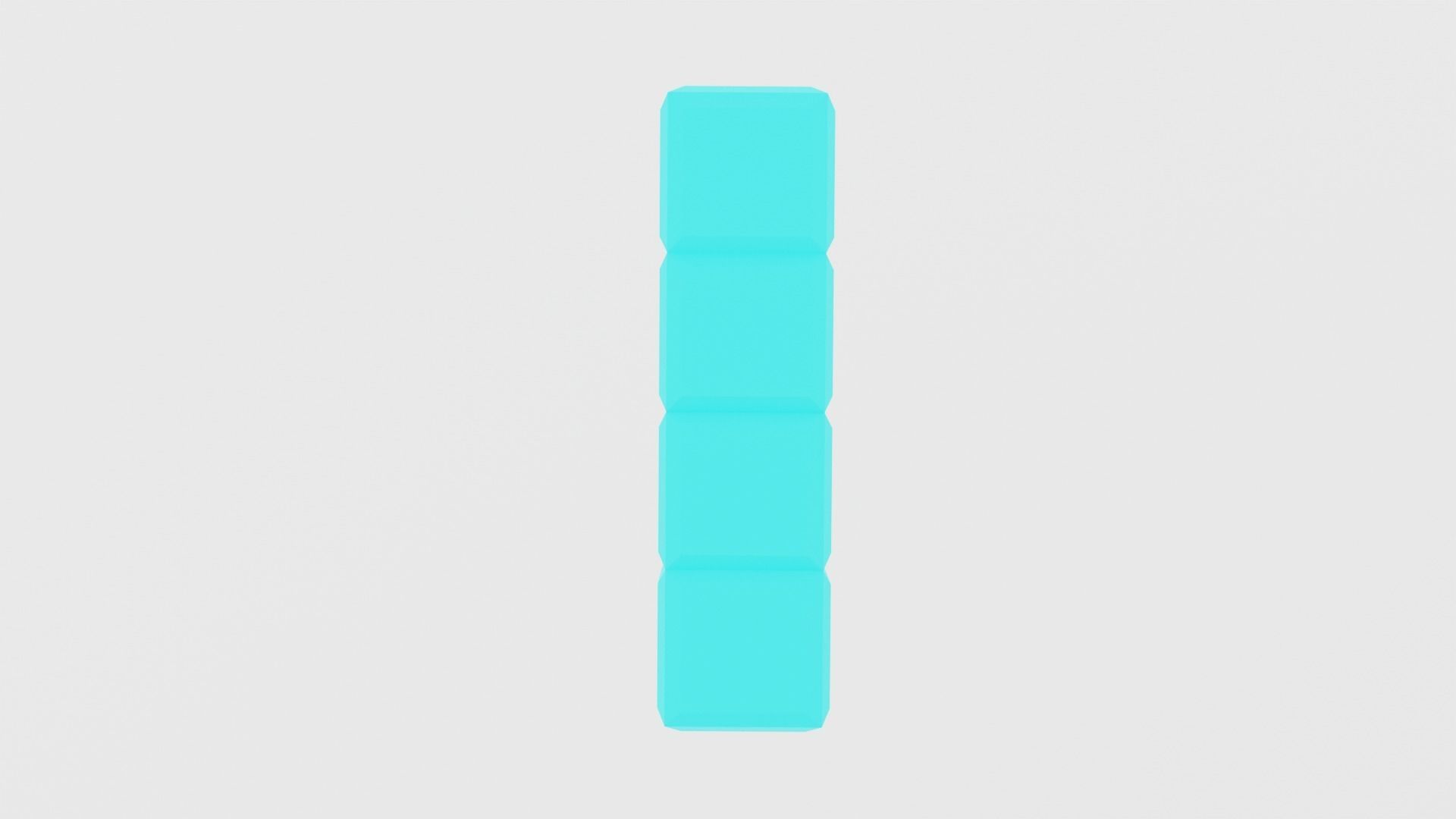 Tetris aqua - letter i in shape of cube 3D model_1