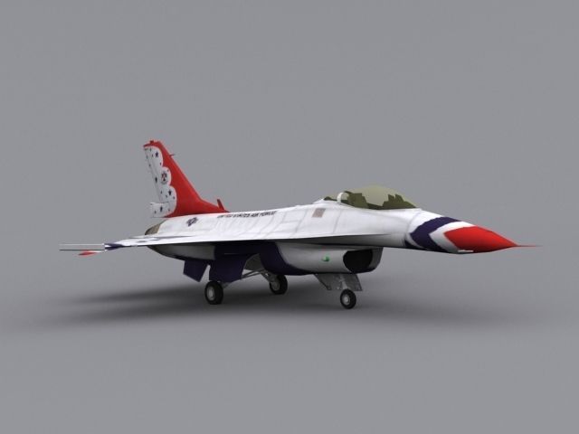 F16 Thunderbird Low-poly 3D model_2