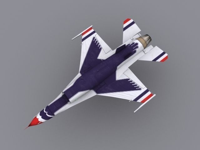 F16 Thunderbird Low-poly 3D model_4