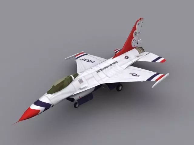 F16 Thunderbird Low-poly 3D model_0