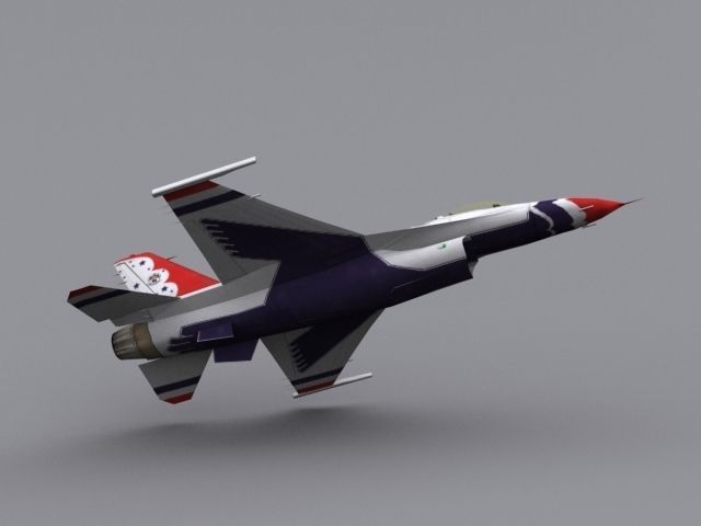 F16 Thunderbird Low-poly 3D model_6