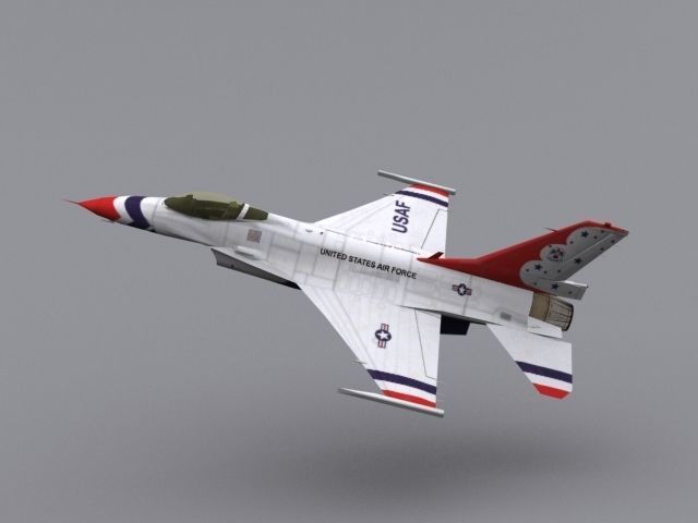 F16 Thunderbird Low-poly 3D model_7