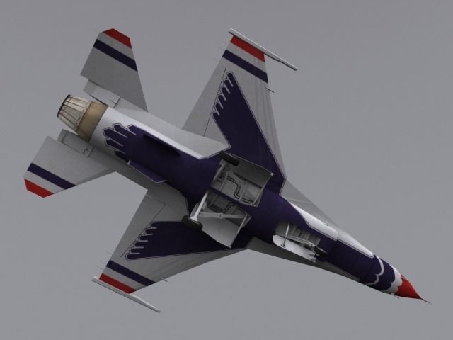F16 Thunderbird Low-poly 3D model_8