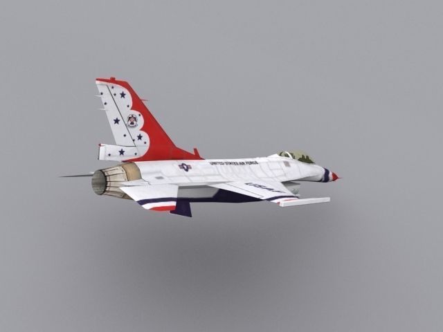 F16 Thunderbird Low-poly 3D model_5