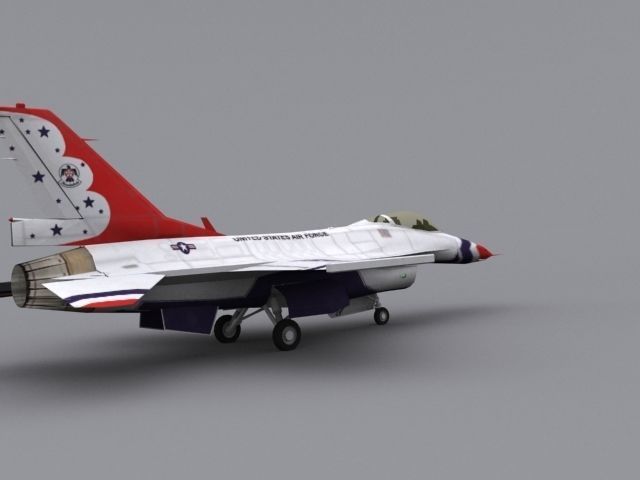 F16 Thunderbird Low-poly 3D model_3