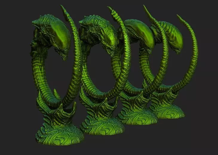 Alien xenomorph Chestburster lot 3D model_0