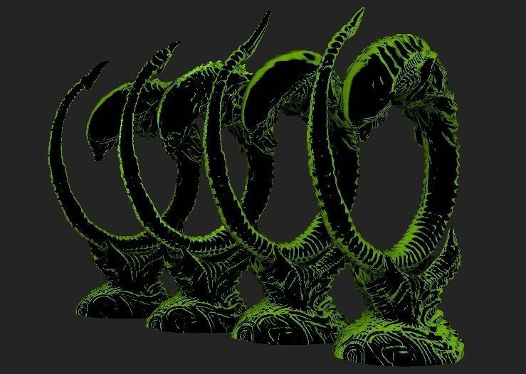 Alien xenomorph Chestburster lot 3D model_4