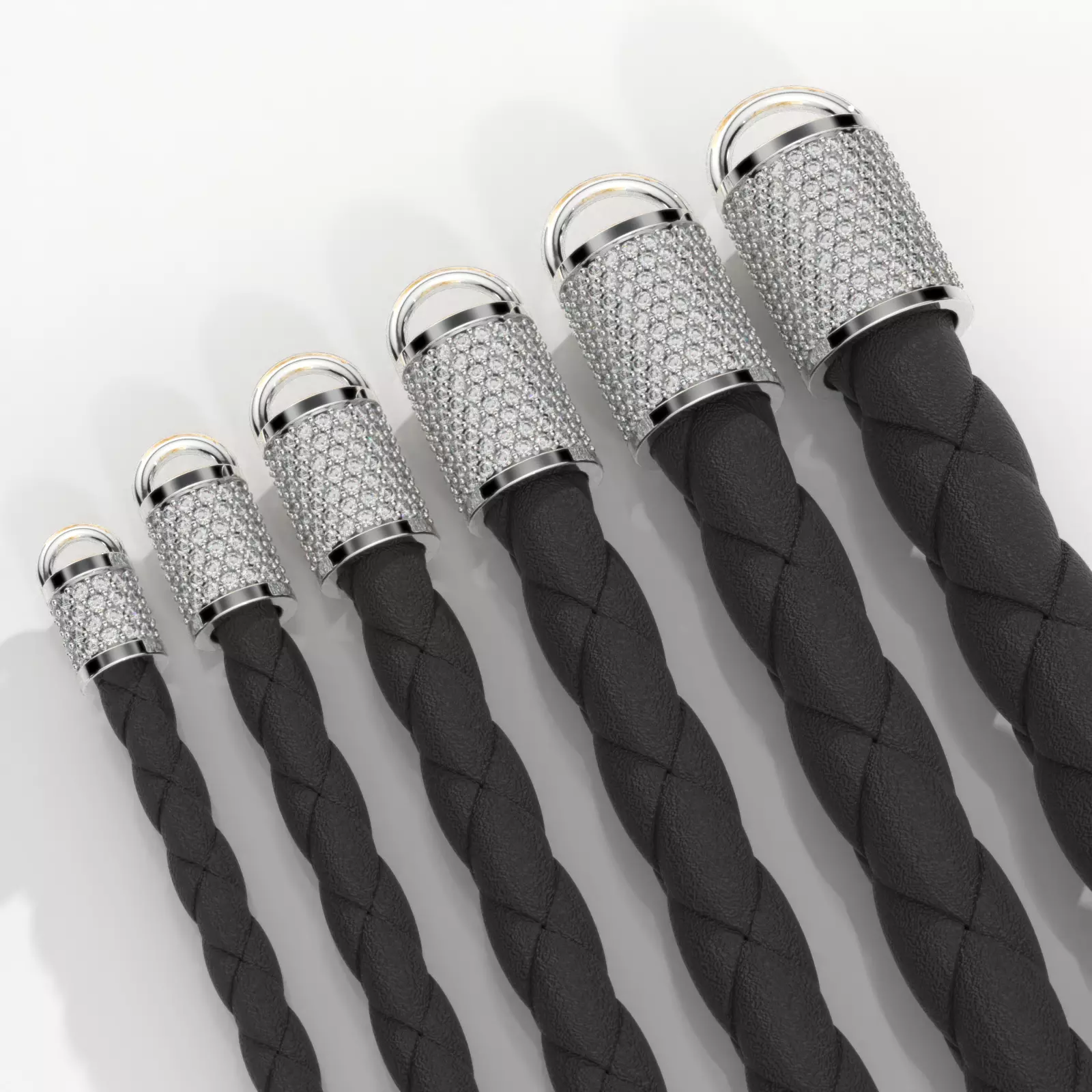 Tip for leather cord with diamonds 3D print model