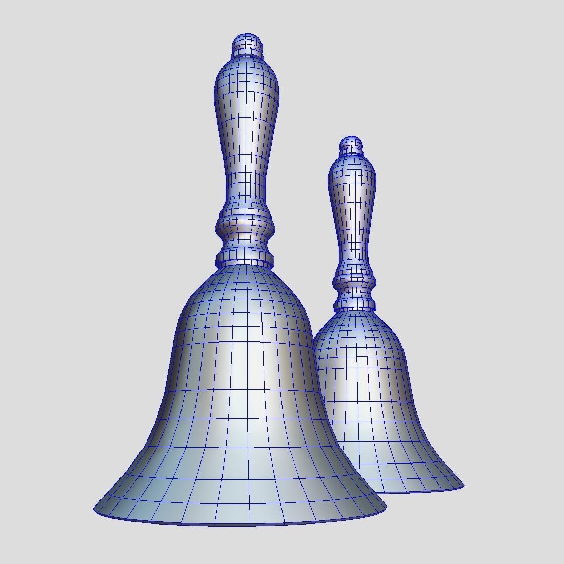Handbell bell Low-poly 3D model_12